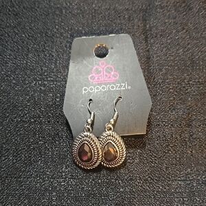 Paparazzi Silver and Black Teardrop Earrings